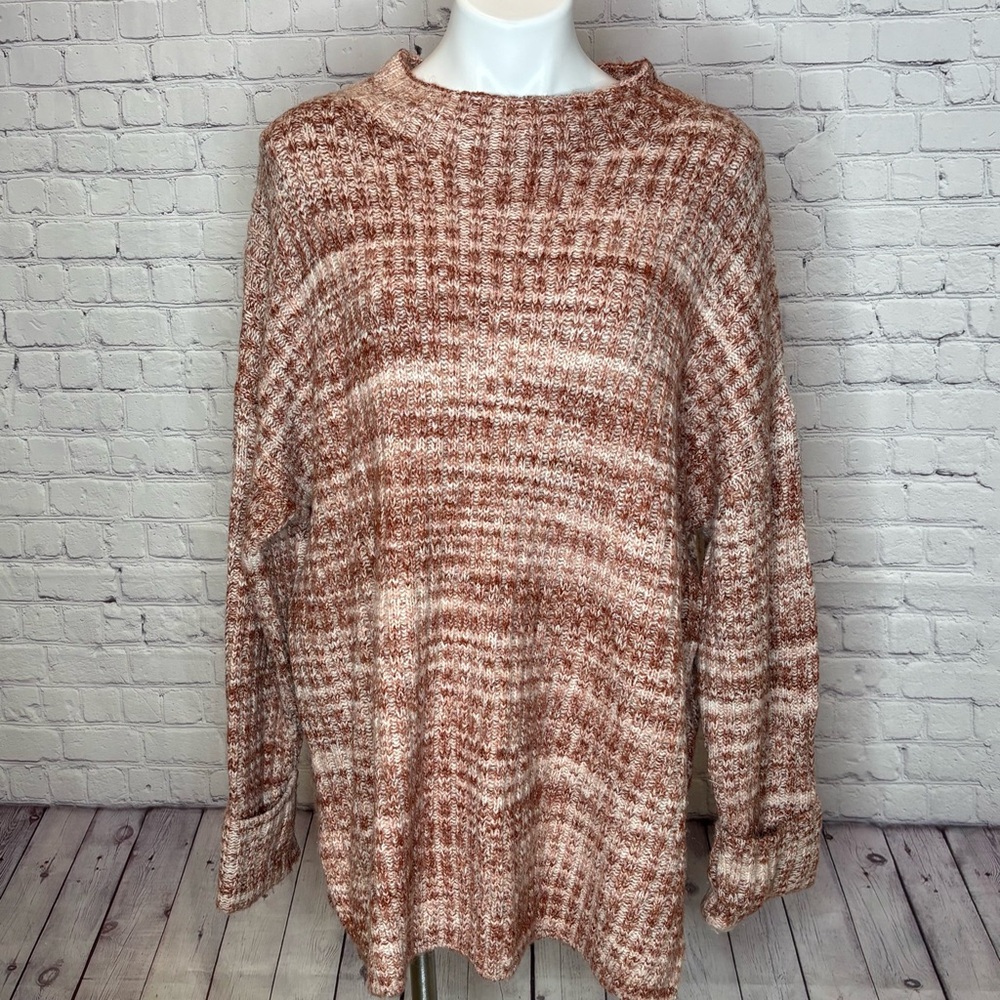 Old Navy Brown and White Tunic Length Sweater Size XL